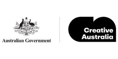Creative Australia logo in a lockup with the logo for the Australian Government