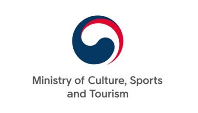  The logo for Ministry of Culture, Sports, and Tourism. At top is a red and blue swooshing circle. Below that, dark grey text reads "Ministry of Culture, Sports and Tourism"