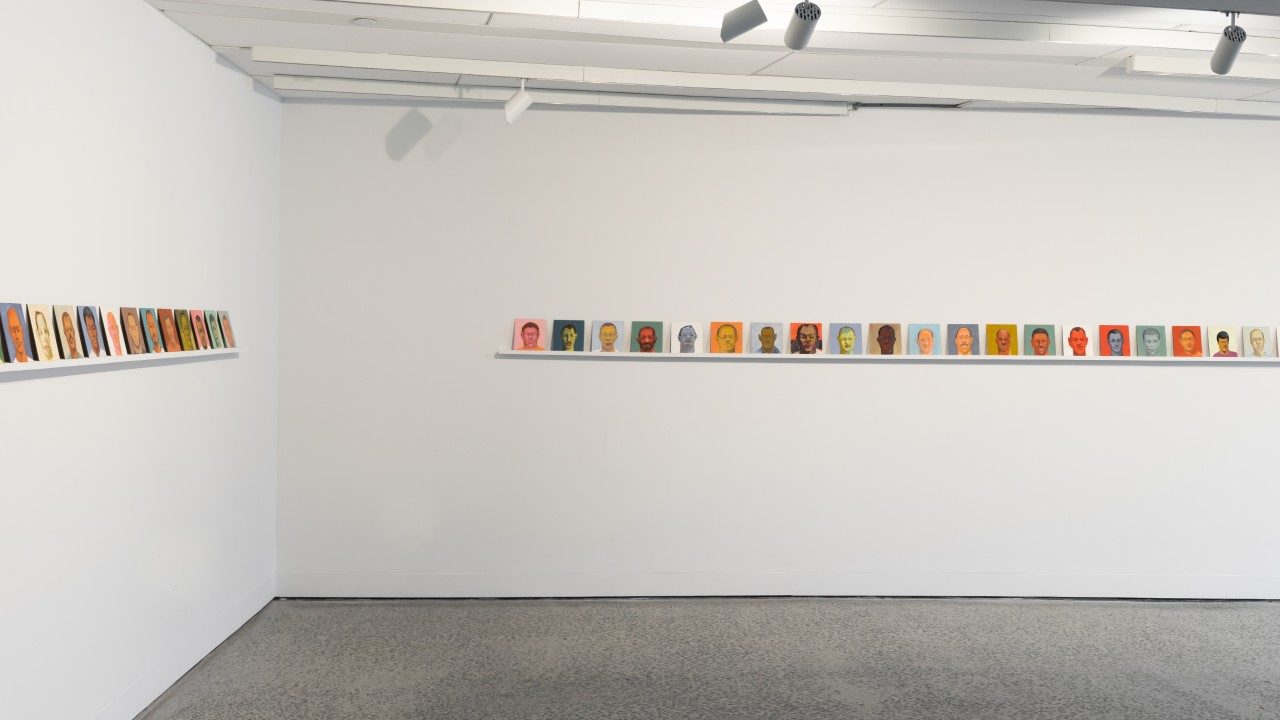  Steve Locke's "the daily practice of painting," installed at the Moss Arts Center in 2022.