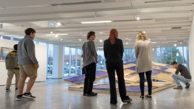   Yanira Collado's "Zafa/ A Spellworking of Temporal Geometry" installed at the Moss Arts Center.