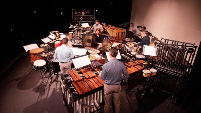 The members of Sympatico Percussion group play a wide array of percussion instruments 