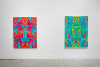 An installation view of Clare Grill and Margaux Ogden's fall 2025 exhibition, "Things I Had No Words For" at the Center for the Arts at Virginia Tech