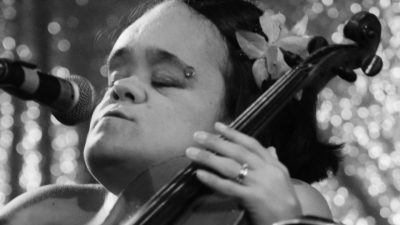 Musician Gaelynn Lea, performing with the Music Inclusion Ensemble