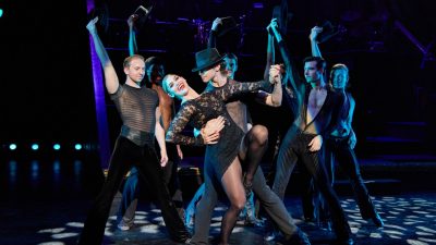 Roxie Hart leads a group of dancers during a performance of "Chicago."
