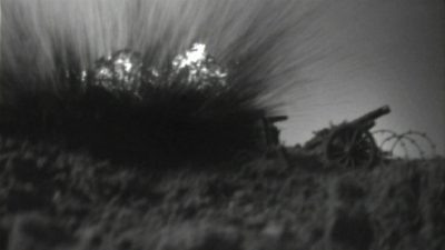 A still of the screen during Hotel Modern's "The Great War"