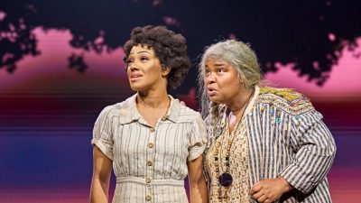 Cast members of "TINA – The Tina Turner Musical" perform on stage.