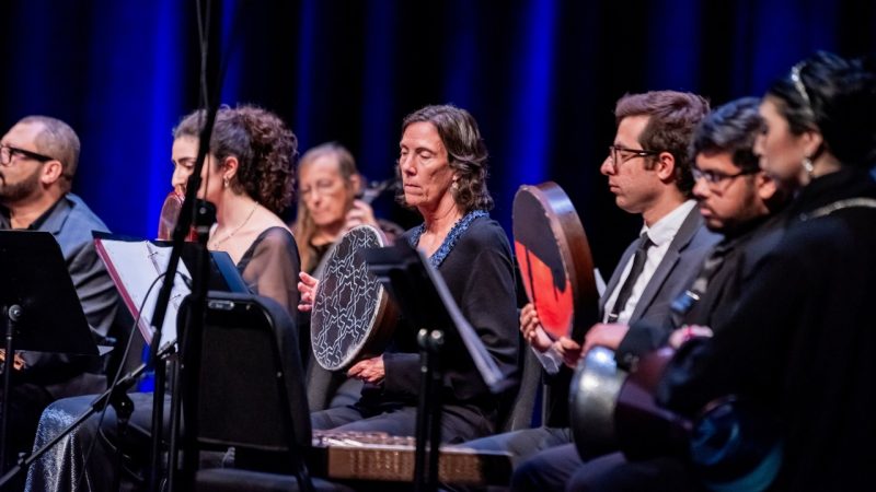 Members of Itraab Music Ensemble perform in concert at the Center for the Arts.