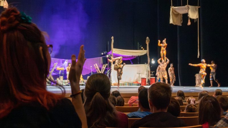PK-12 students enjoy a cirque performance at the Center for the Arts