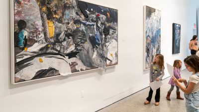 PK12 students explore works by spring 2025 exhibiting artist Shaunté Gates in the Ruth C. Horton Gallery at the Center for the Arts